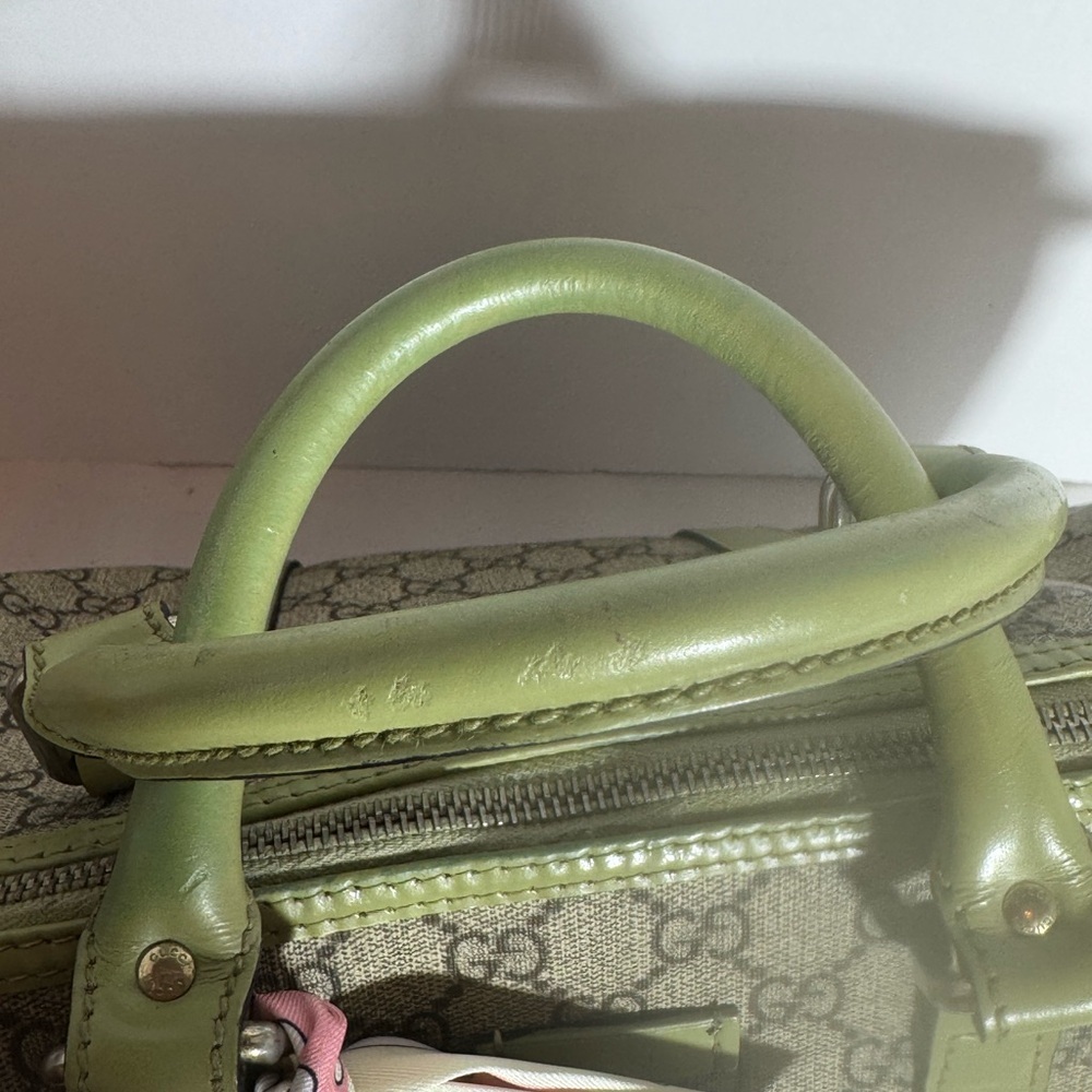 Gucci Beige and Green Monogram Boston Joy Bag - Picture 9 of 16